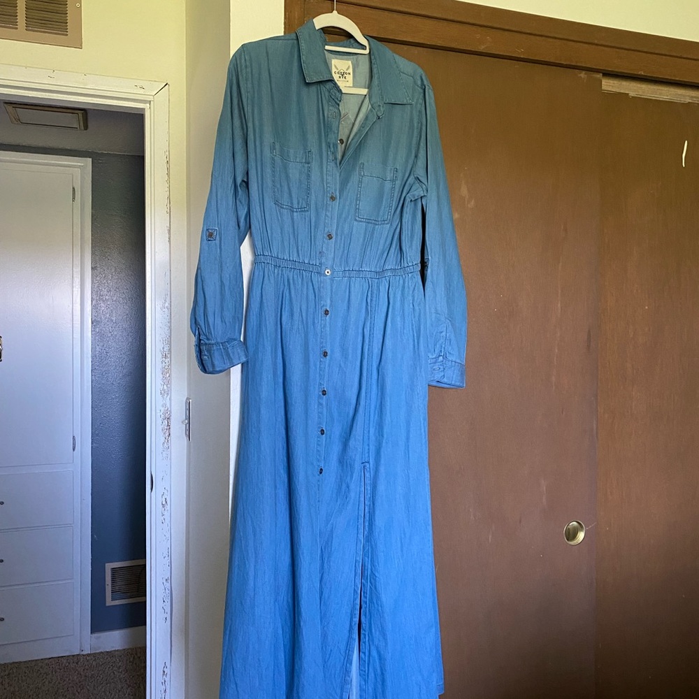 NWOT denim maxi dress